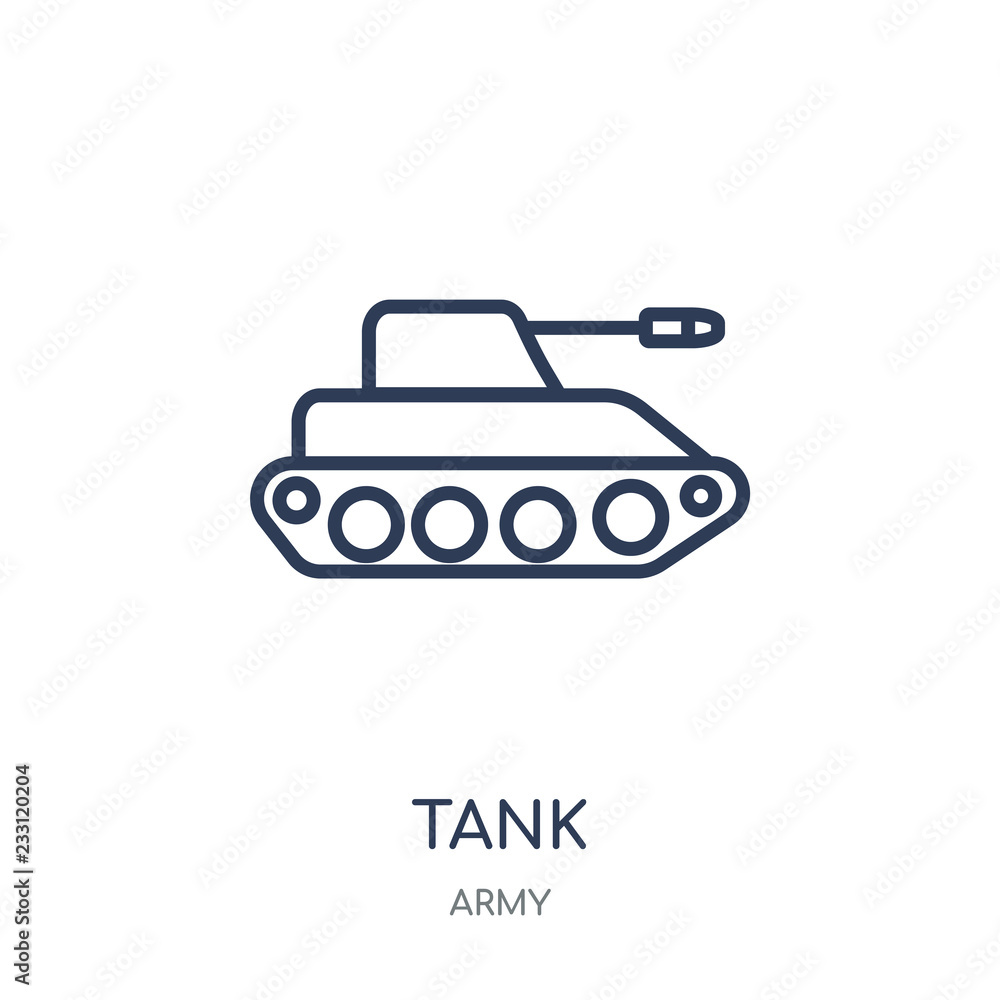 Tank icon. Tank linear symbol design from Army collection. Simple element vector illustration. Can be used in web and mobile.