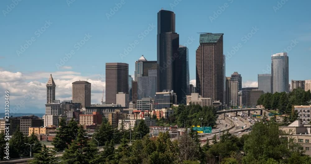 Hyperlapse of downtown Seattle on a sunny day Hyperlapse of downtown Seattle on a sunny day
