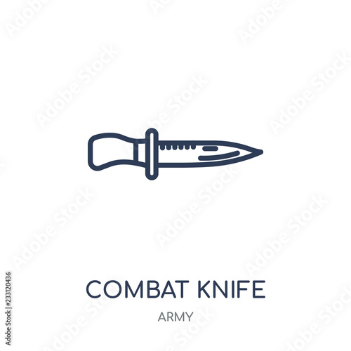combat knife icon. combat knife linear symbol design from Army collection. Simple element vector illustration. Can be used in web and mobile.