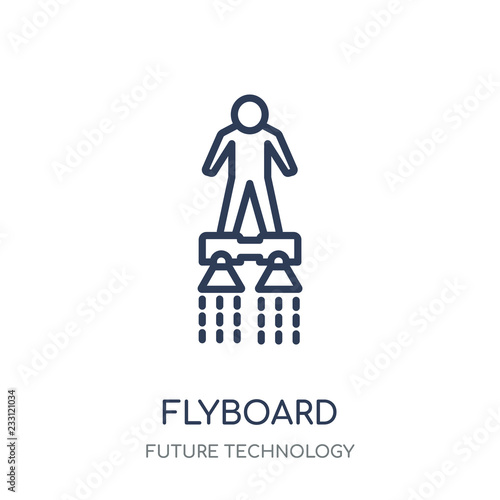 Flyboard icon. Flyboard linear symbol design from Future technology collection. Simple element vector illustration. Can be used in web and mobile.