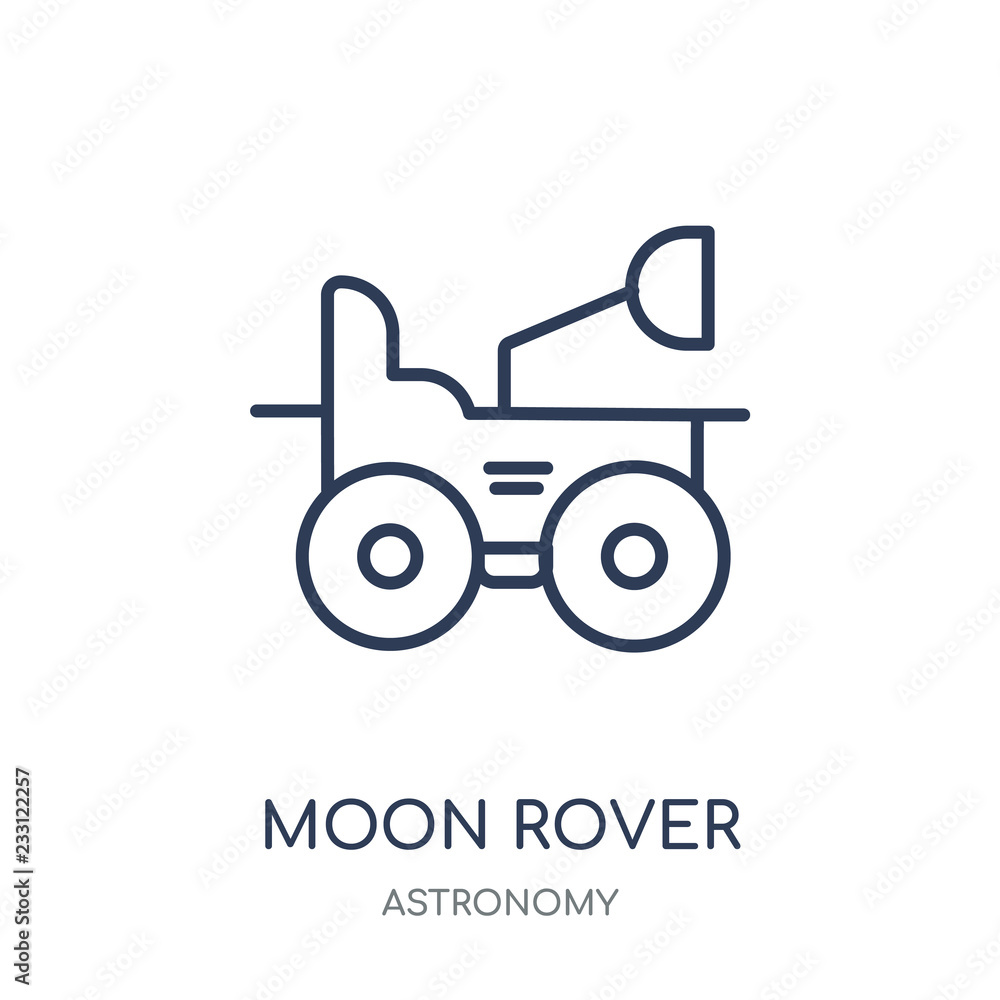 Moon rover icon. Moon rover linear symbol design from Astronomy collection. Simple element vector illustration. Can be used in web and mobile. Moon rover icon. Moon rover linear symbol design from Astronomy collection. Simple element vector illustration. Can be used in web and mobile.