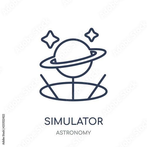 Simulator icon. Simulator linear symbol design from Astronomy collection. Simple element vector illustration. Can be used in web and mobile.