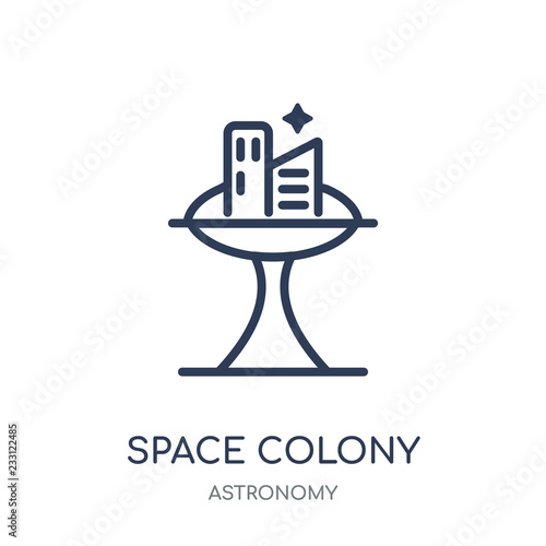 Space colony icon. Space colony linear symbol design from Astronomy collection. Simple element vector illustration. Can be used in web and mobile.