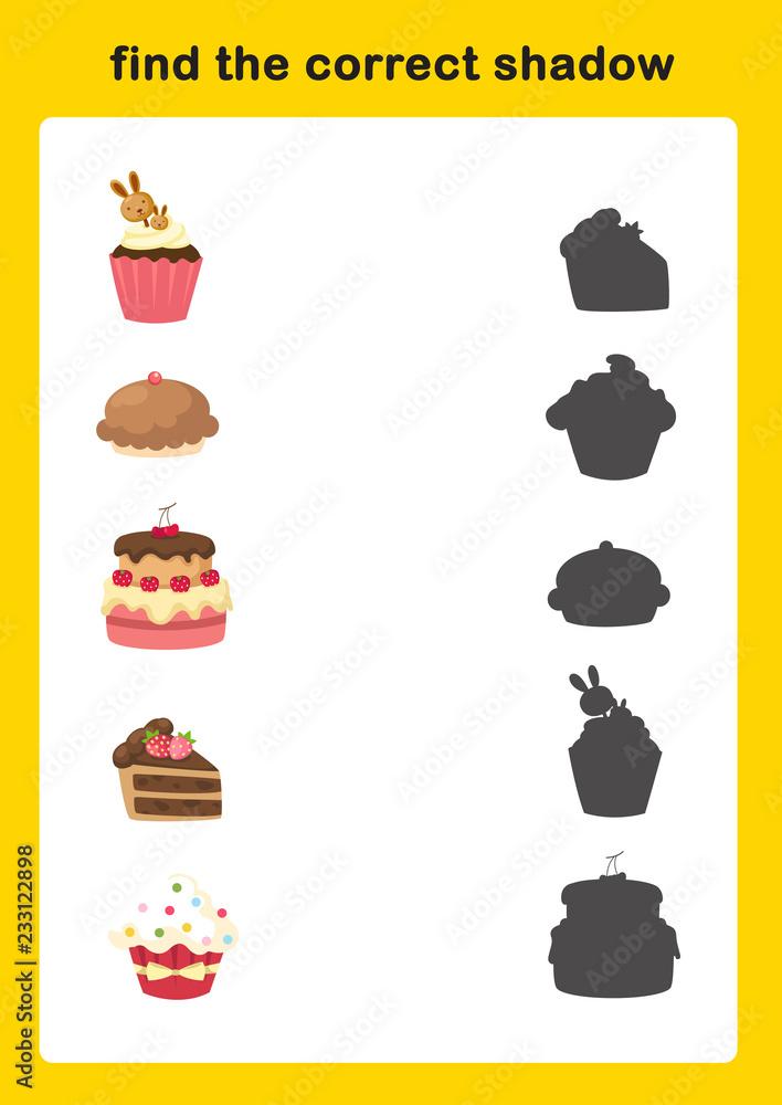 find the correct shadow illustration vector find the correct shadow illustration vector