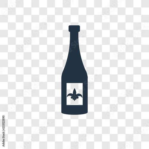 Wine vector icon isolated on transparent background, Wine transparency logo design