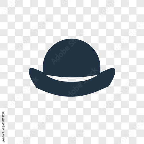 Bowler hat vector icon isolated on transparent background, Bowler hat transparency logo design