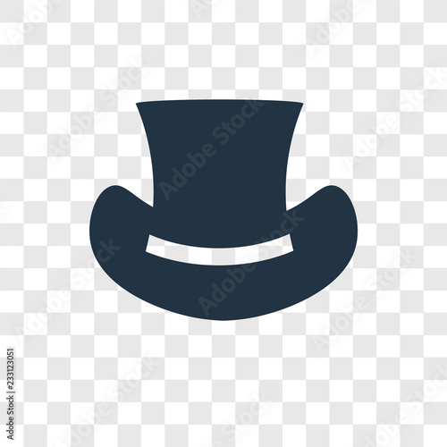 Top hat vector icon isolated on transparent background, Top hat transparency logo design