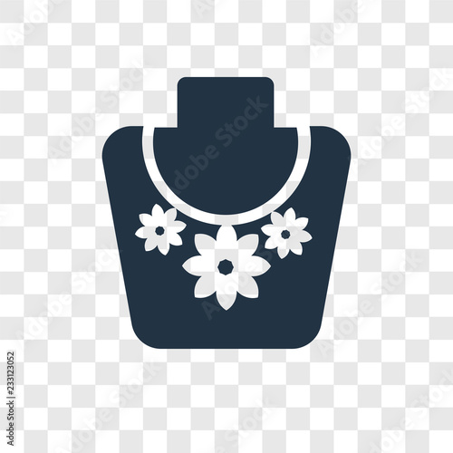 Necklace vector icon isolated on transparent background, Necklace transparency logo design