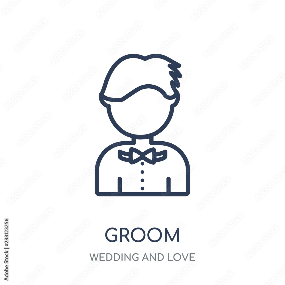 Groom icon. Groom linear symbol design from Wedding and love collection.