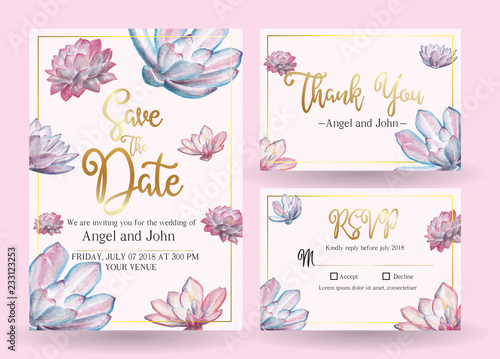 succulent wedding invitation