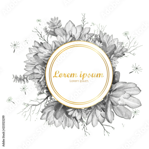 succulent wedding invitation
