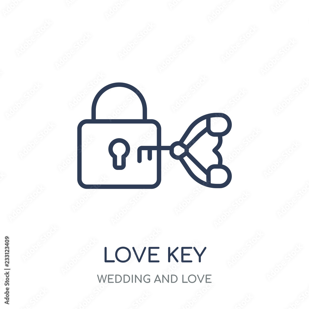 love Key icon. love Key linear symbol design from Wedding and love collection. love Key icon. love Key linear symbol design from Wedding and love collection.