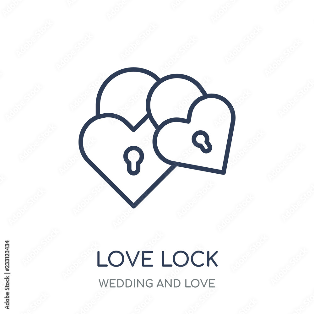 love Lock icon. love Lock linear symbol design from Wedding and love collection.