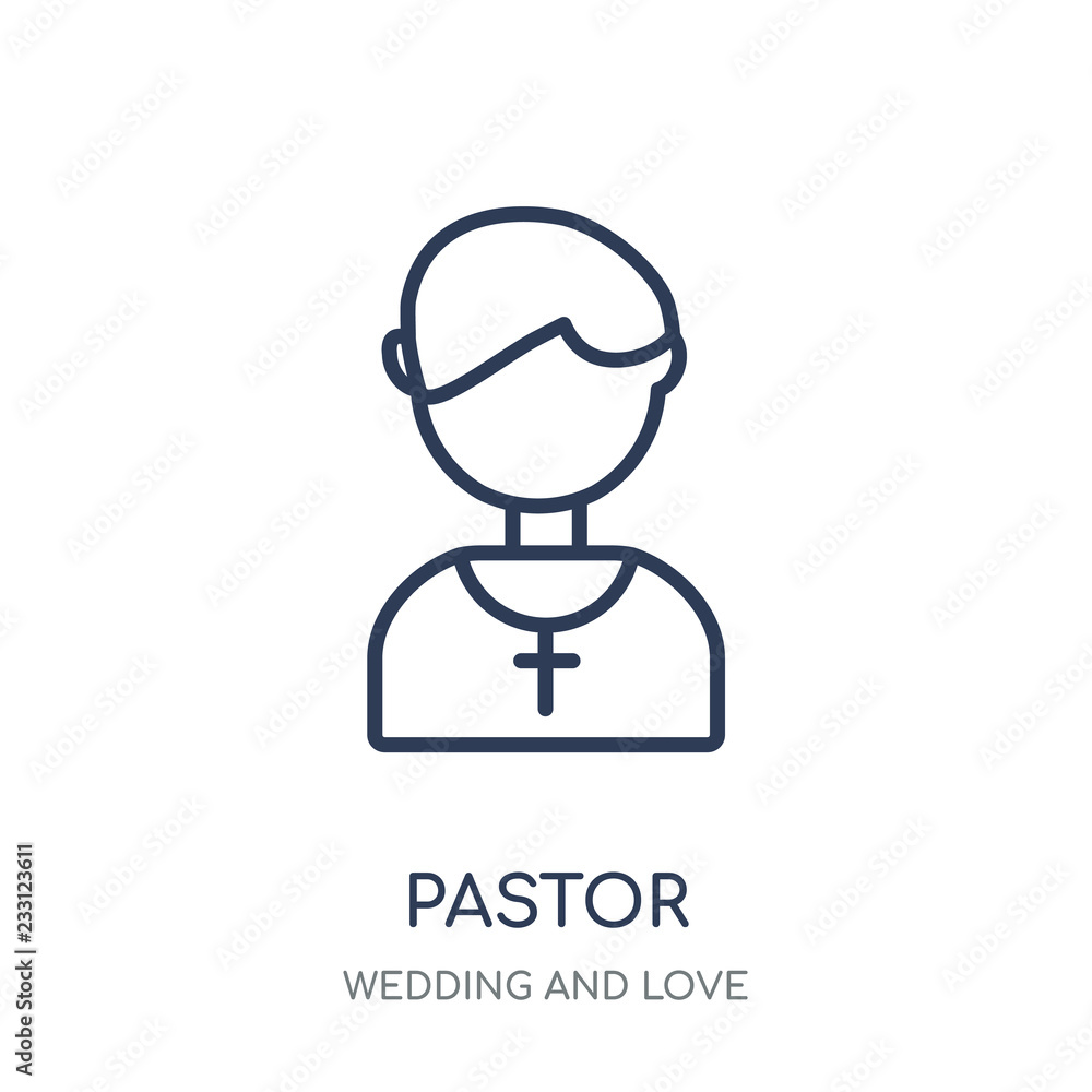 Fototapeta premium Pastor icon. Pastor linear symbol design from Wedding and love collection.