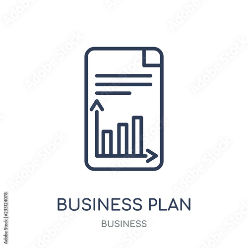 Business plan icon. Business plan linear symbol design from Business collection.