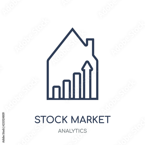 Stock market icon. Stock market linear symbol design from Analytics collection.