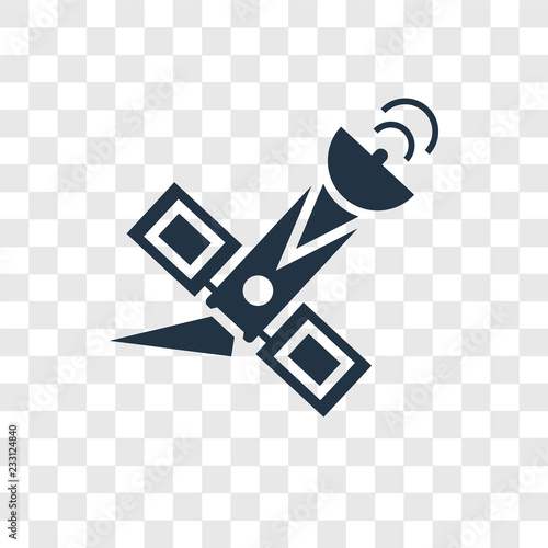 Satellite vector icon isolated on transparent background, Satellite transparency logo design