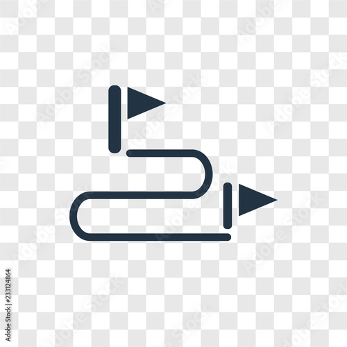 Route vector icon isolated on transparent background, Route transparency logo design