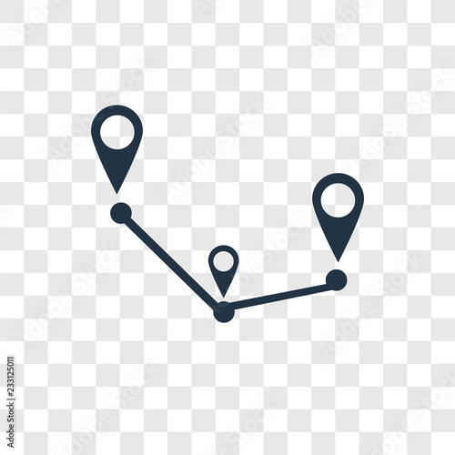 Route vector icon isolated on transparent background, Route transparency logo design