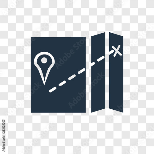 Map vector icon isolated on transparent background, Map transparency logo design