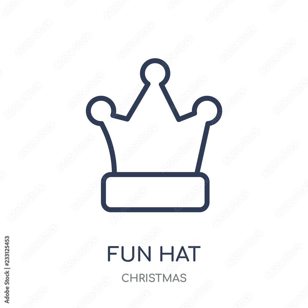 Fun hat icon. Fun hat linear symbol design from Christmas collection. Fun hat icon. Fun hat linear symbol design from Christmas collection.