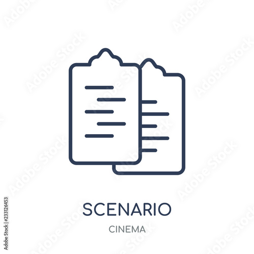 Scenario icon. Scenario linear symbol design from Cinema collection.