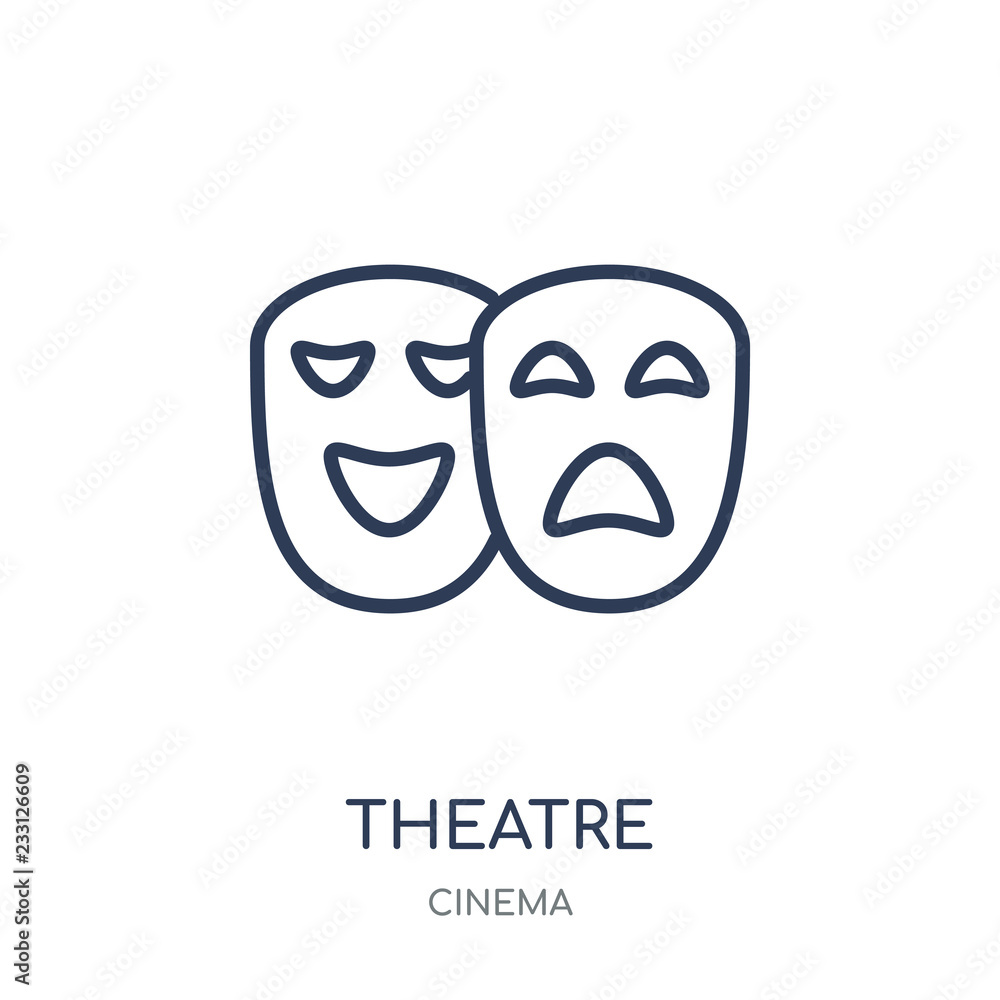 Theatre icon. Theatre linear symbol design from Cinema collection.