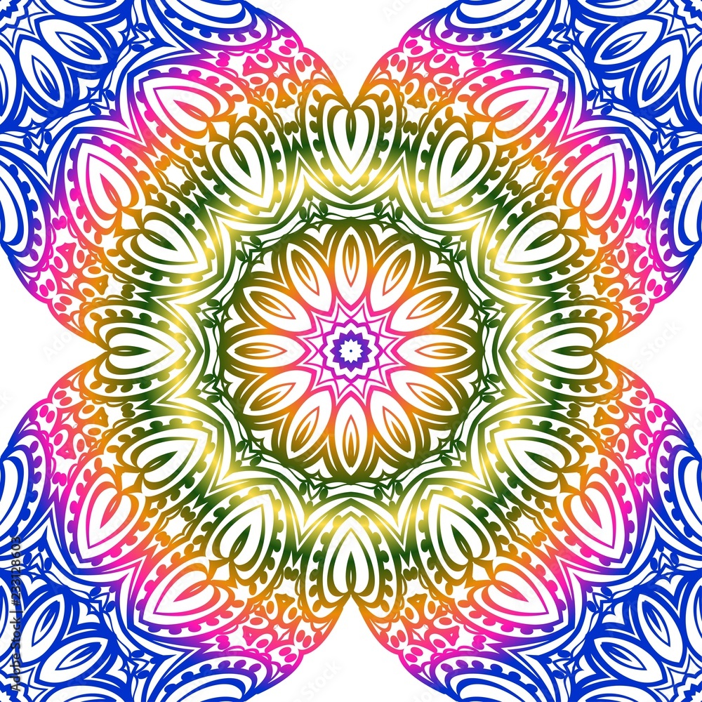 Design for square fashion print. For pocket, shawl, textile, bandanna. Seamless floral pattern. Vector illustration. Design for square fashion print. For pocket, shawl, textile, bandanna. Seamless floral pattern. Vector illustration.