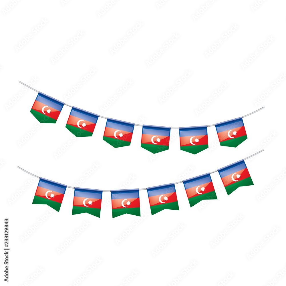Azerbaijan flag, vector illustration on a white background Azerbaijan flag, vector illustration on a white background