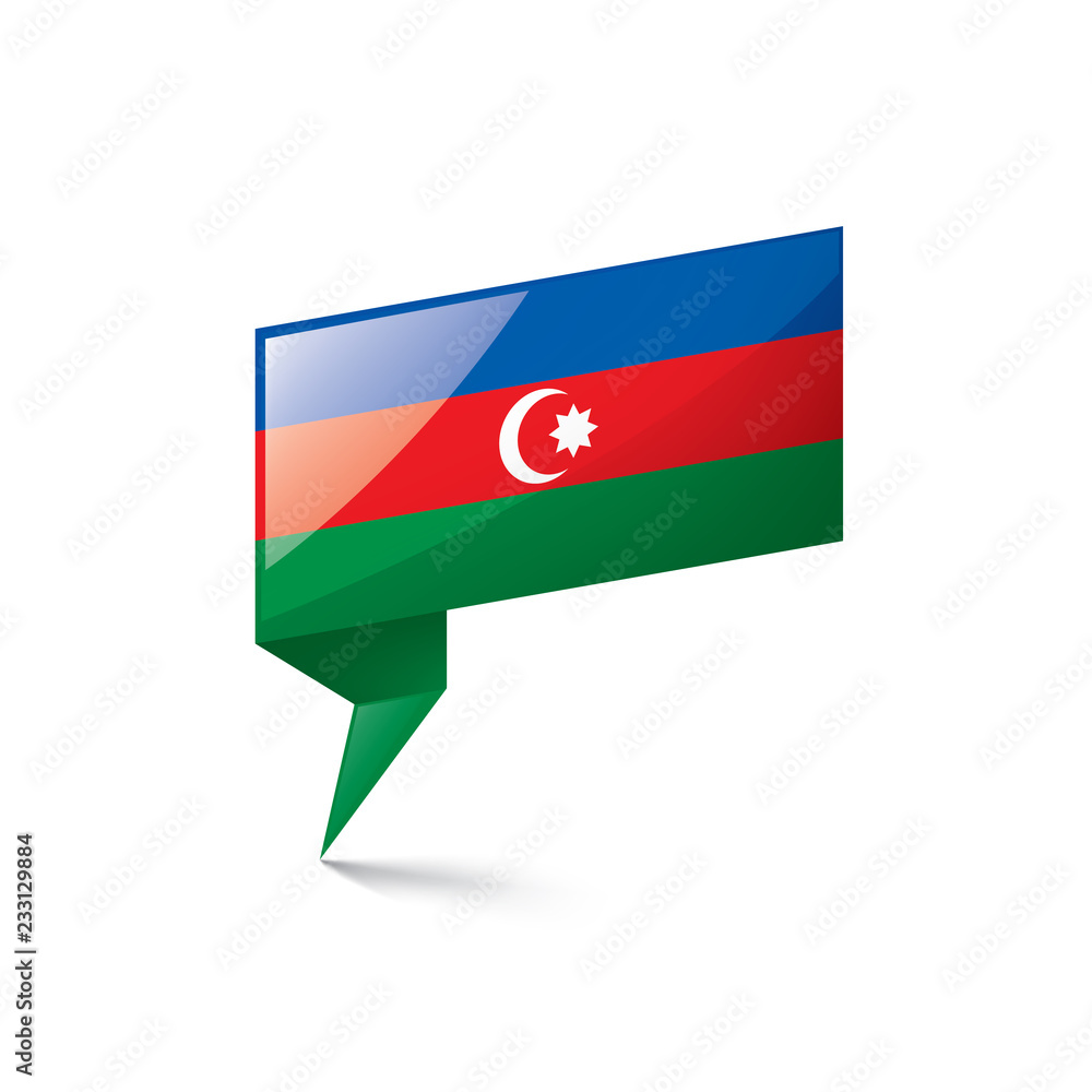 Azerbaijan flag, vector illustration on a white background Azerbaijan flag, vector illustration on a white background