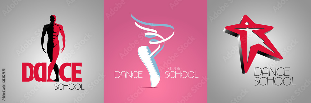 Obraz premium Vector logo, symbol set for dance studio