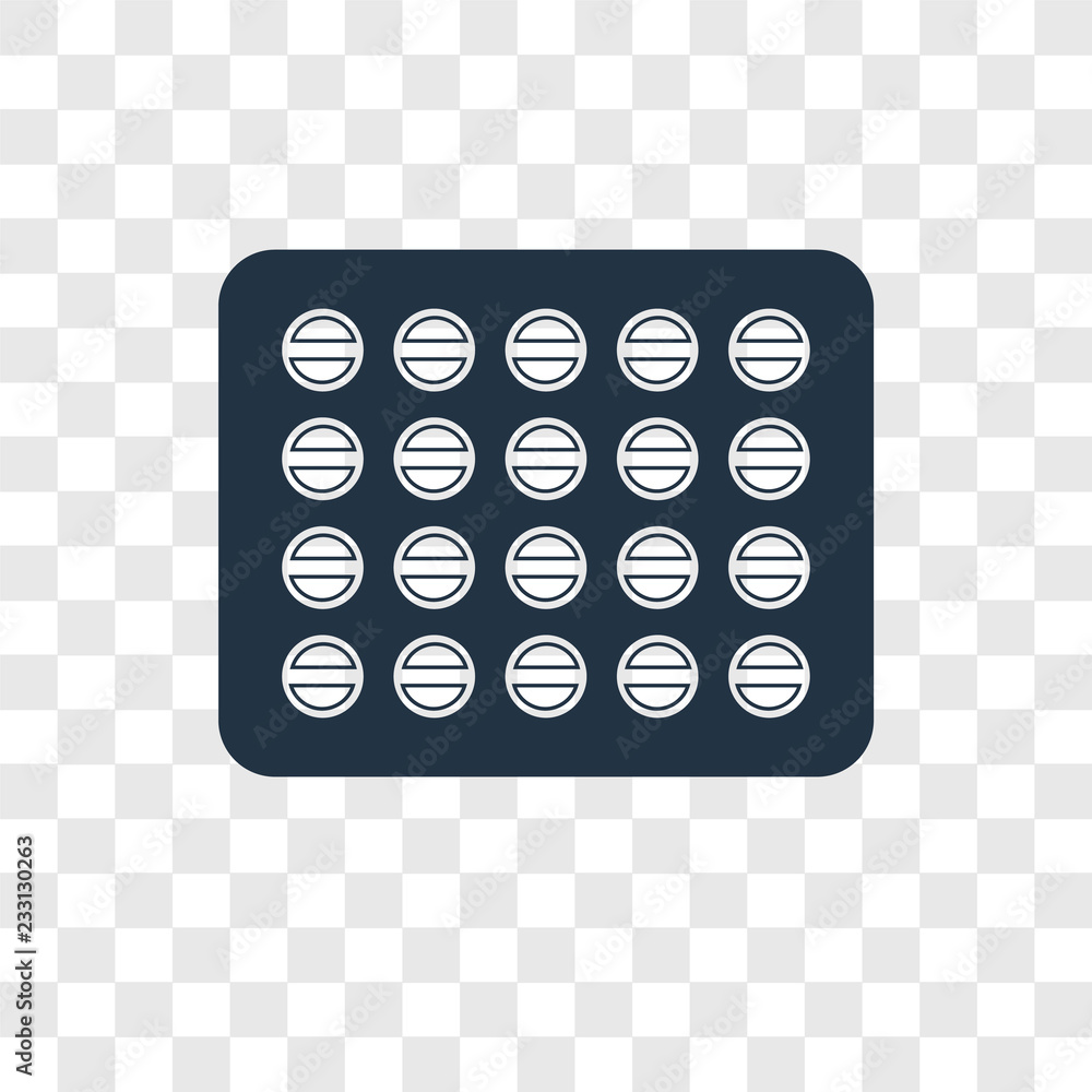 Fotografie Pills vector icon isolated on transparent background, Pills transparency logo de