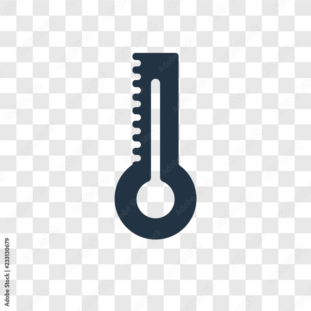 Thermometer vector icon isolated on transparent background, Thermometer transparency logo design