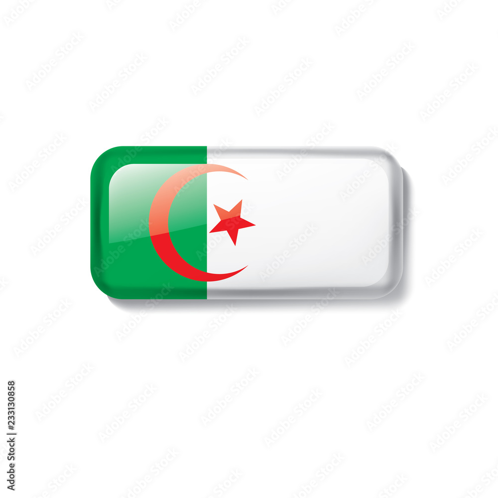 Fototapeta premium Algeria flag, vector illustration on a white background