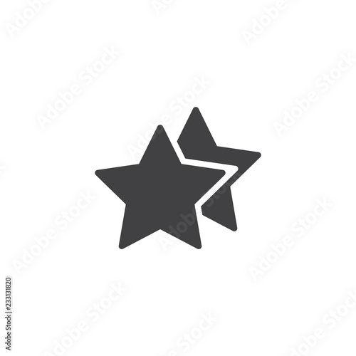 Two star vector icon. filled flat sign for mobile concept and web design. Bookmark stars simple solid icon. Rating symbol  logo illustration. Pixel perfect vector graphics