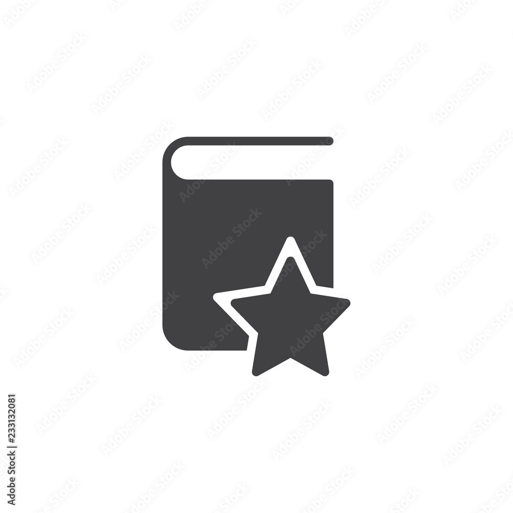 Favorite book vector icon. filled flat sign for mobile concept and web design. Book and bookmark star simple solid icon. Symbol, logo illustration. Pixel perfect vector graphics Favorite book vector icon. filled flat sign for mobile concept and web design. Book and bookmark star simple solid icon. Symbol, logo illustration. Pixel perfect vector graphics