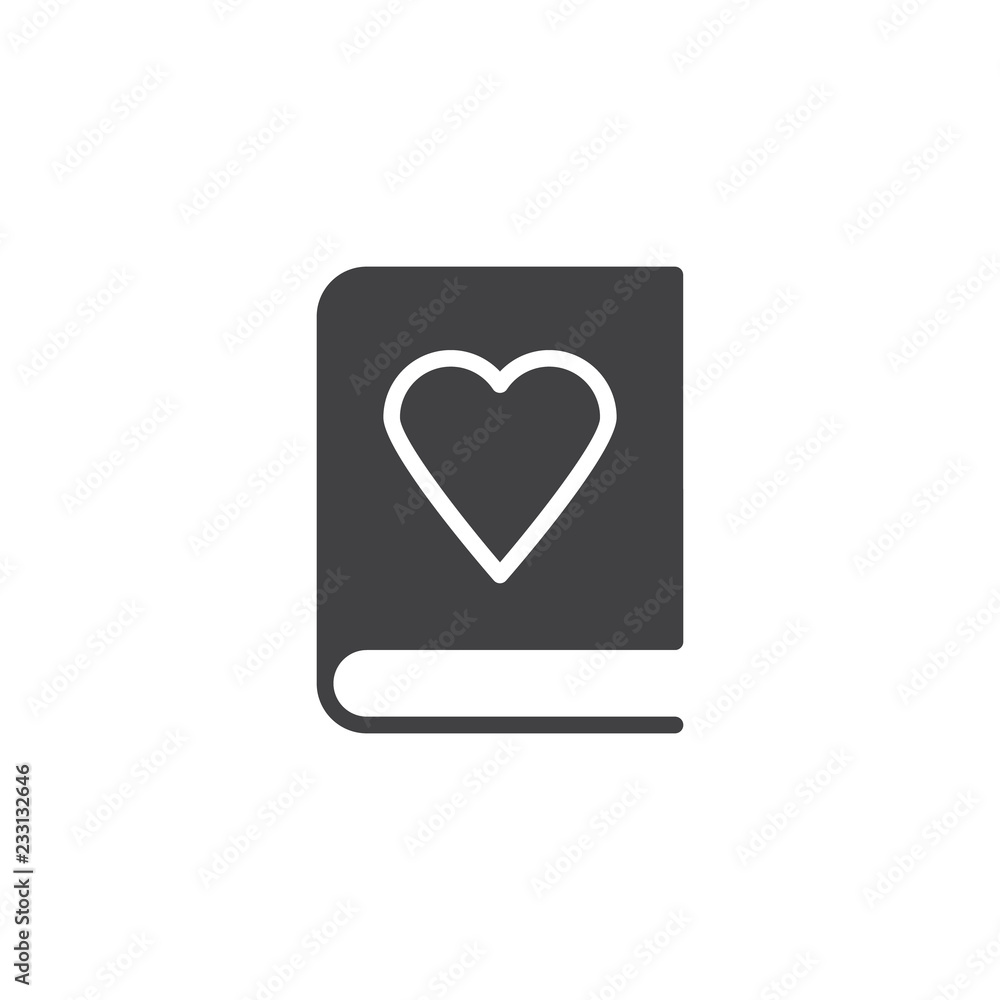 Heart book vector icon. filled flat sign for mobile concept and web design. Favorite book simple solid icon. Symbol, logo illustration. Pixel perfect vector graphics Heart book vector icon. filled flat sign for mobile concept and web design. Favorite book simple solid icon. Symbol, logo illustration. Pixel perfect vector graphics