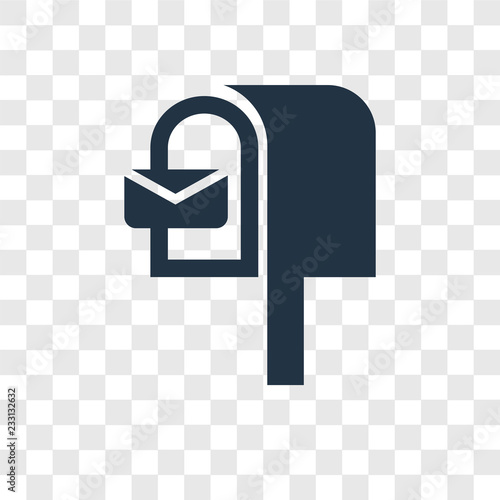Mailbox vector icon isolated on transparent background, Mailbox transparency logo design