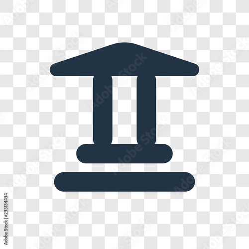 Museum vector icon isolated on transparent background, Museum transparency logo design