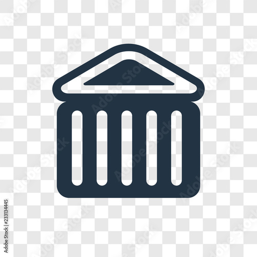 Museum vector icon isolated on transparent background, Museum transparency logo design