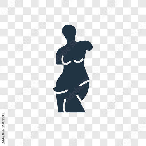 Venus de milo vector icon isolated on transparent background, Venus de milo transparency logo design