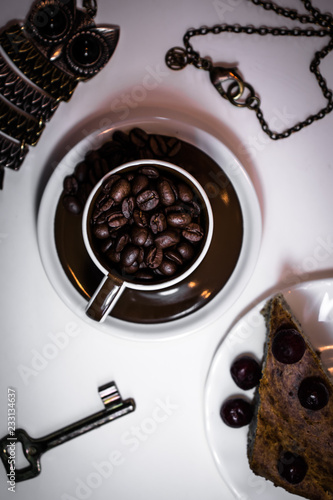 coffee beans in the cup