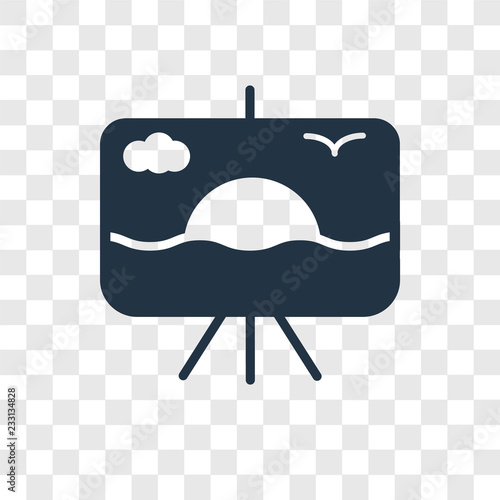 Painting vector icon isolated on transparent background, Painting transparency logo design