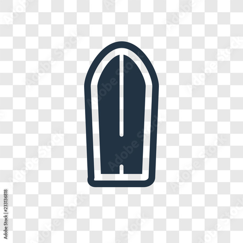 Surfboard vector icon isolated on transparent background, Surfboard transparency logo design
