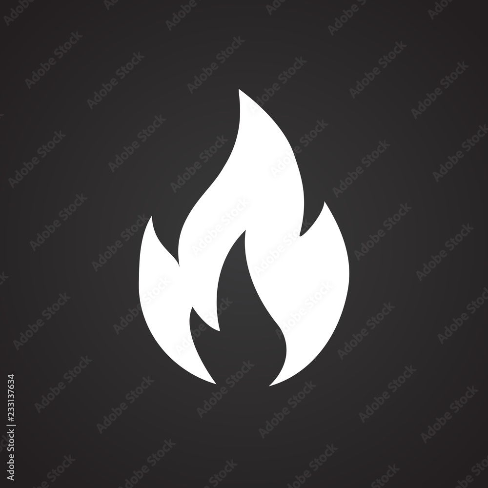 Fire sign on black background icon Fire sign on black background icon