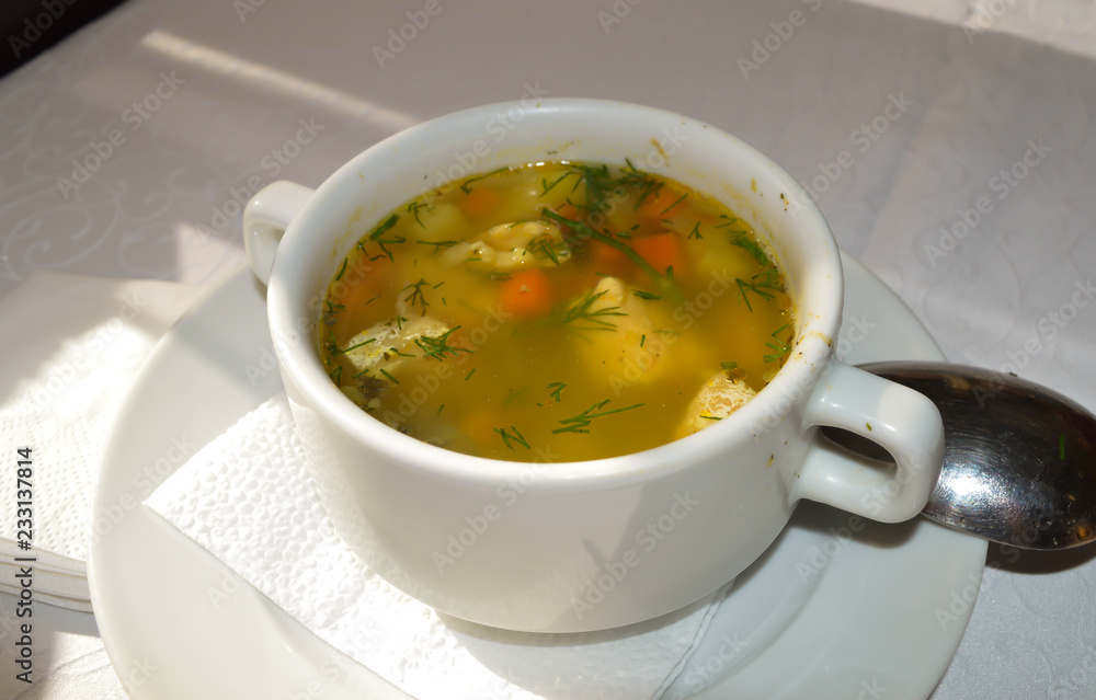 Fresh chicken soup with fennel Fresh chicken soup with fennel