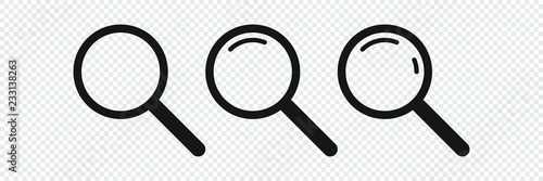 Search icon. Magnifying glass icon, vector magnifier or loupe sign.