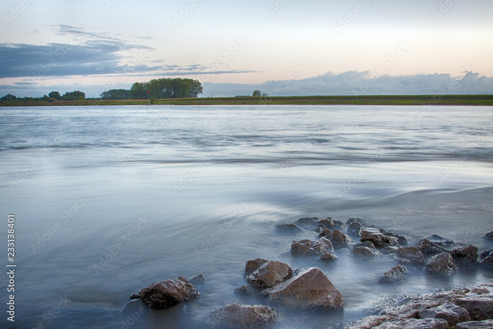 Beautiful early morning landscape at the Lek river near Culemborg, The Netherlands. Beautiful early morning landscape at the Lek river near Culemborg, The Netherlands.