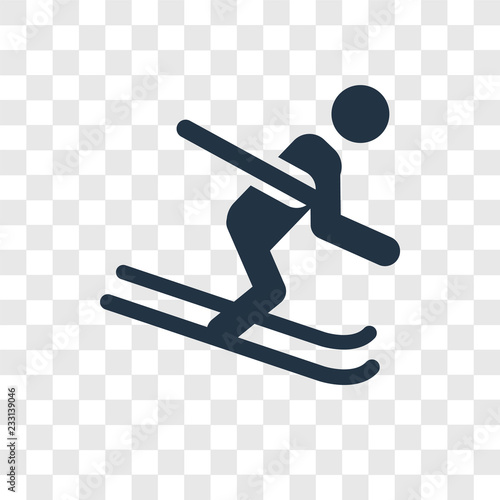 Ski vector icon isolated on transparent background, Ski transparency logo design