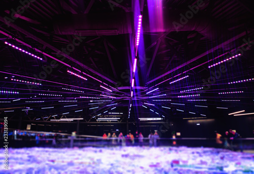 Purple illumination in disco bar object background